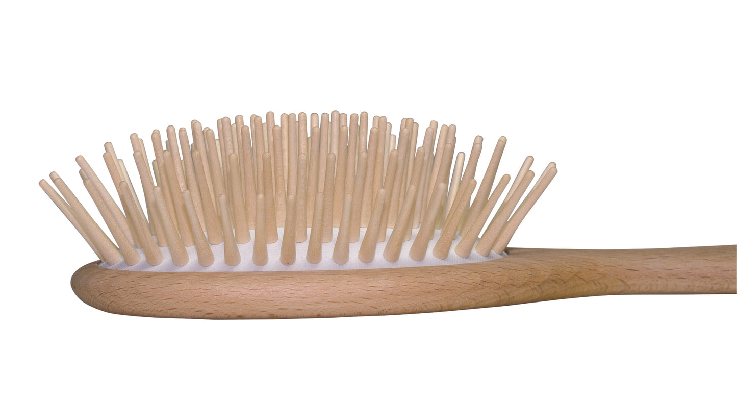 Beechwood Hairbrush with Extra Long Wooden Pins