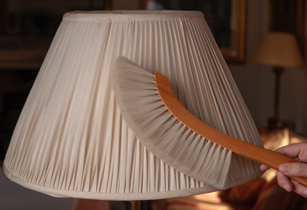 Waxed Beechwood Dust Brush Sickle Shape