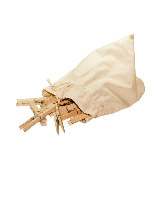Jumbo Wooden Clothes Pegs - Set of 20 in Cotton Bag