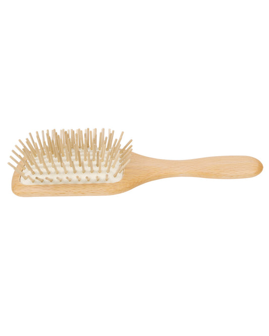 Beechwood Hairbrush, Small Rectangular with Wooden Pins