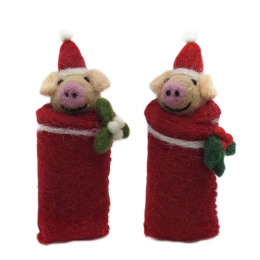 Felt Decoration - Piglet in a blanket