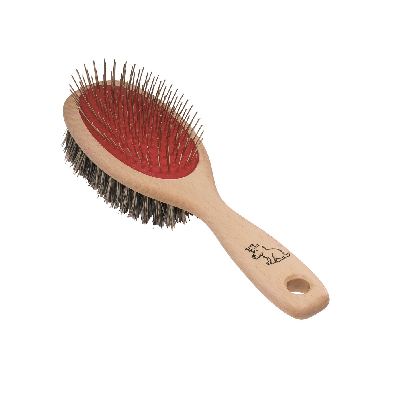 Dog Brush - Double Sided with Stiff Fibre & Metal Pins
