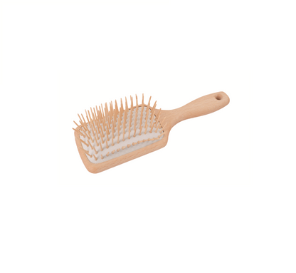 Beechwood Hairbrush, Large Rectangular with Wooden Pins