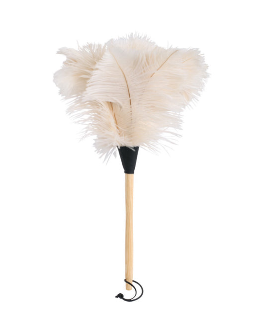 Ostrich Feather Duster with White Feather - 50cm