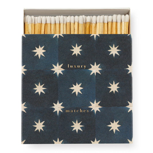 Square Matchboxes - Navy Star