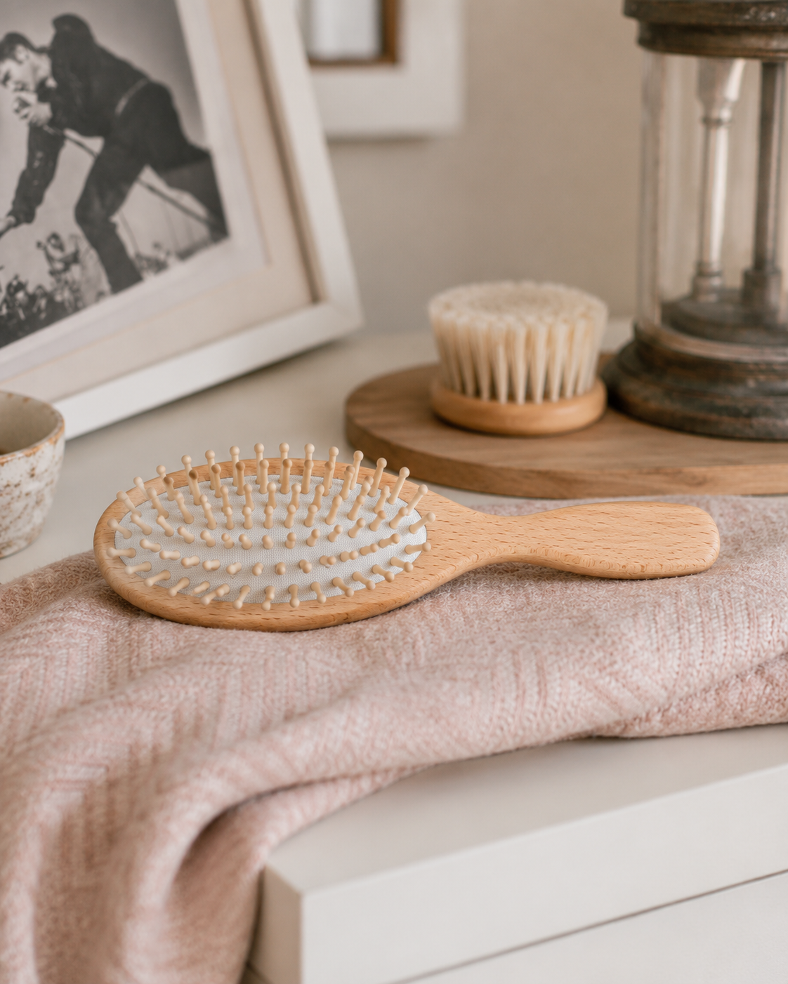 Beechwood Hairbrush, Large with Round Wooden Pins