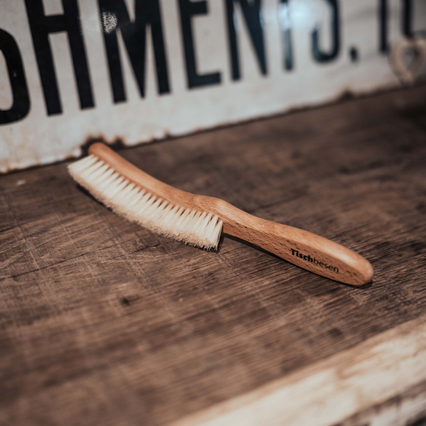 Table Brush with Curved Handle