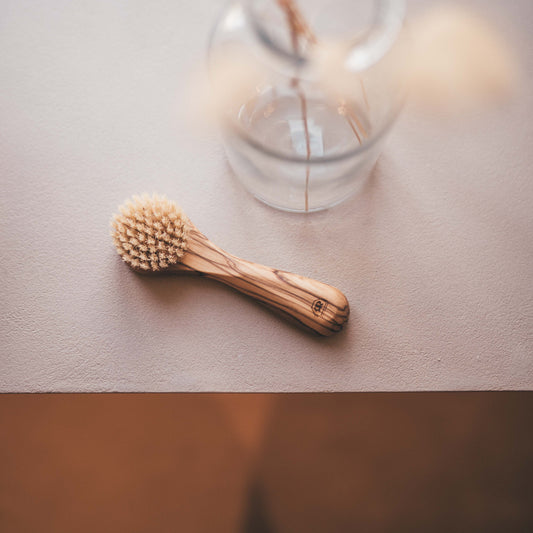 Olive Wood Face Brush with Handle