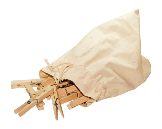 Jumbo Wooden Clothes Pegs - Set of 20 in Cotton Bag