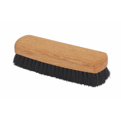 Shoe Shine Brush with Dark Horsehair & Oak Wood