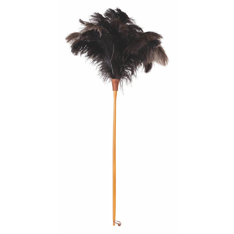 Ostrich Feather Duster with Waxed Beechwood Handle - 110cm