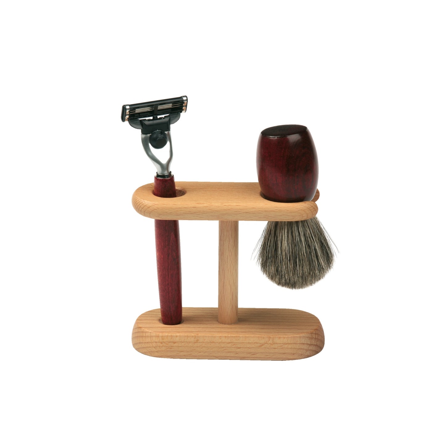 Beechwood Shaving Stand for Brush & Razor