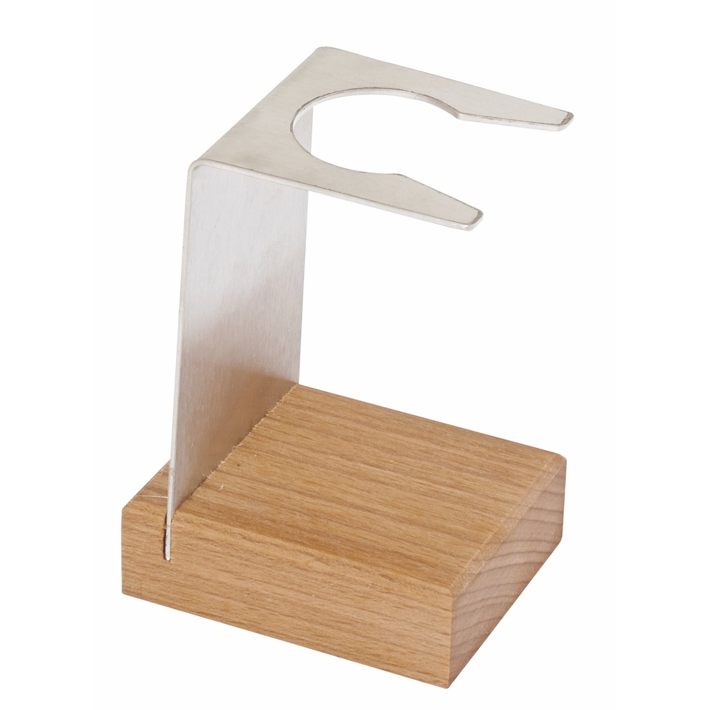 Beechwood & Stainless Steel Shaving Brush Stand