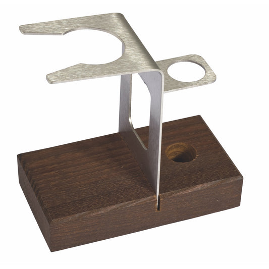 Thermowood & Stainless Steel Shaving Brush & Razor Stand