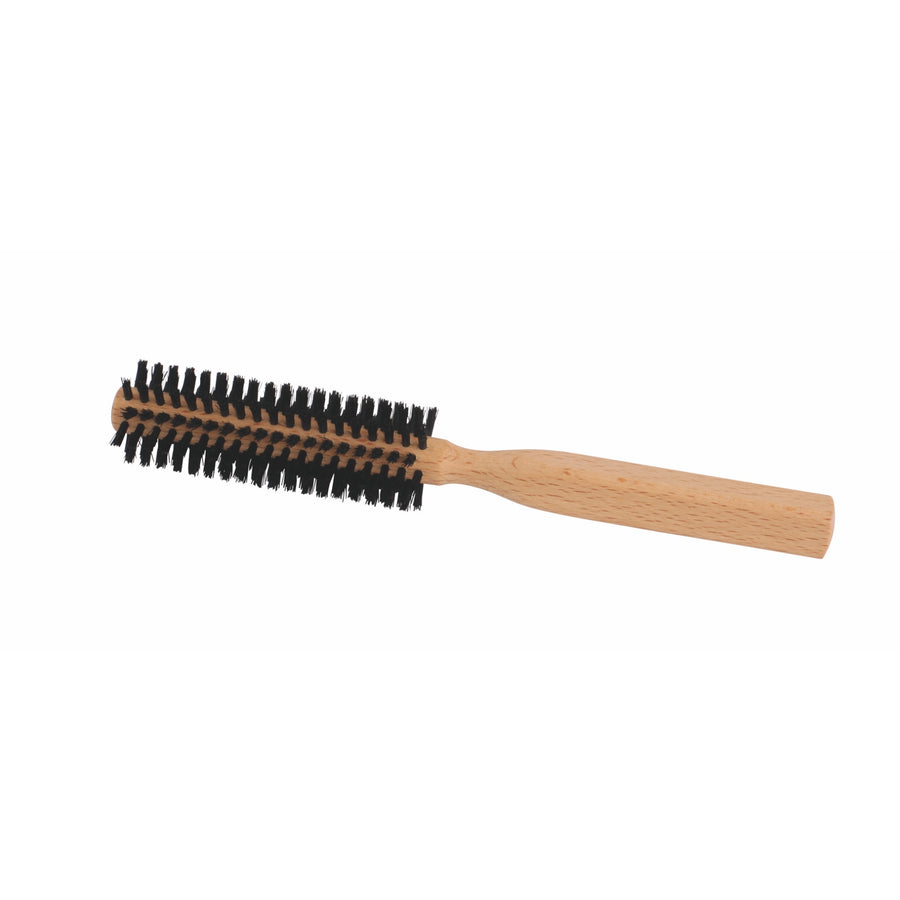 Beechwood Hairbrush, Round with Extra Stiff Black Bristle