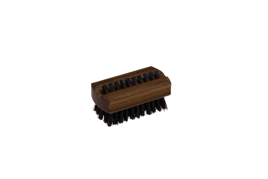 Travel Nail Brush in Thermowood with Stiff Black Bristle