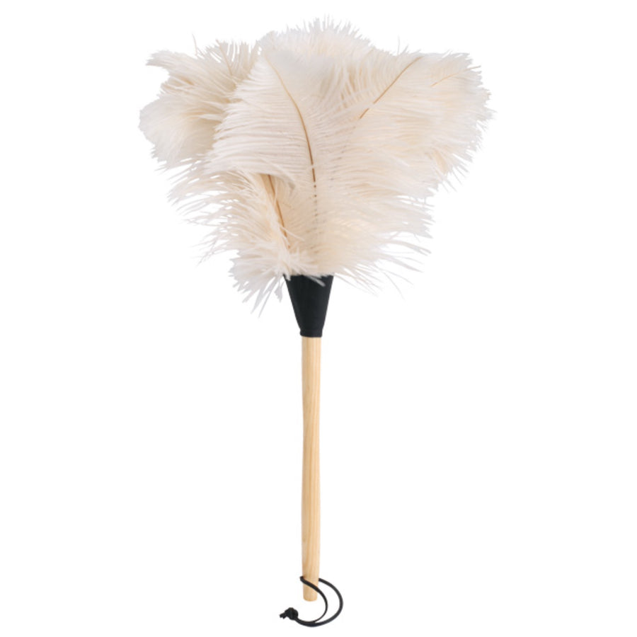 Ostrich Feather Duster with White Feather - 50cm