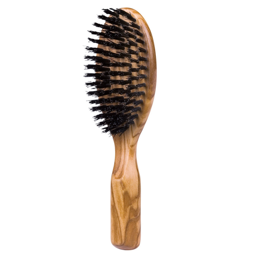 Olive Wood Hairbrush, Small with Black Bristle
