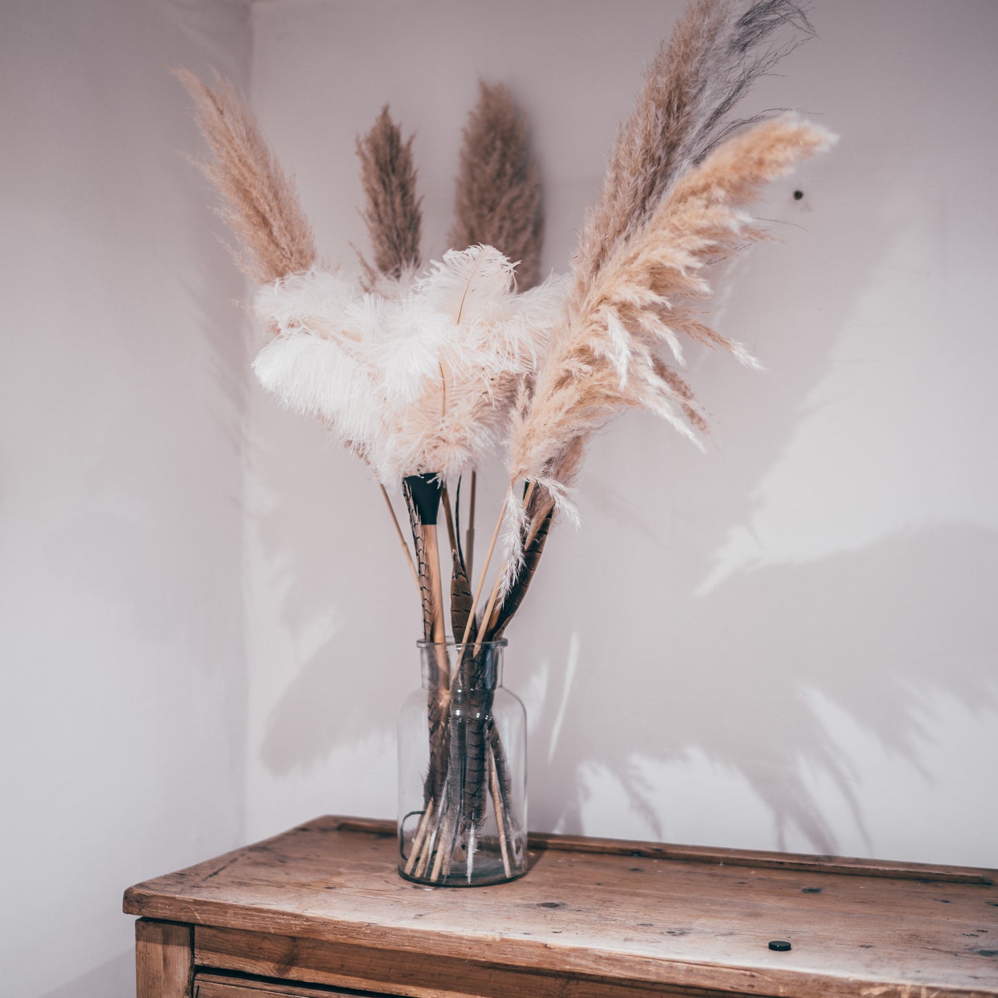 Ostrich Feather Duster with White Feather - 70cm