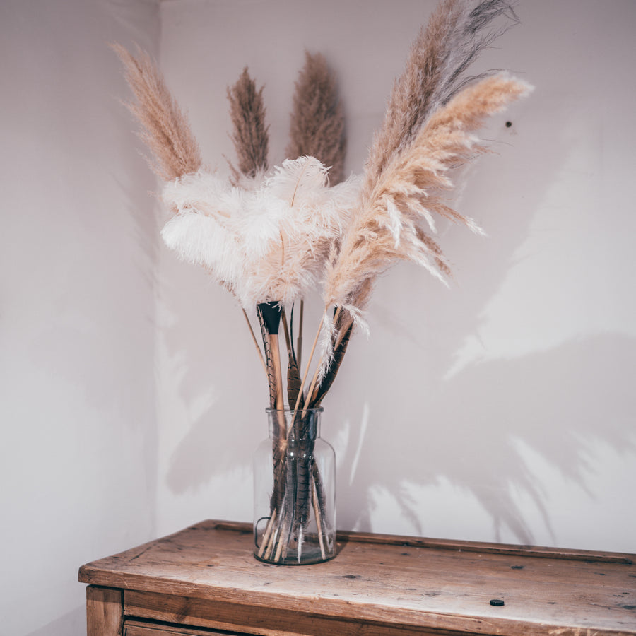 Ostrich Feather Duster with White Feather - 70cm